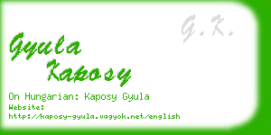 gyula kaposy business card